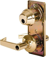 Stanley - Grade 2 Entry Lever Lockset - 2-3/4" Back Set, Key In Lever Cylinder, Brass Alloy, Bright Brass Finish - Apex Tool & Supply