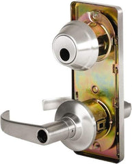 Stanley - Grade 2 Entry Lever Lockset - 2-3/4" Back Set, Key In Lever Cylinder, Brass Alloy, Satin Chrome Finish - Apex Tool & Supply