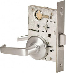 Best - Grade 1 Storeroom Lever Lockset - 2-3/4" Back Set, Keyless Cylinder, Brass Alloy, Satin Chrome Finish - Apex Tool & Supply