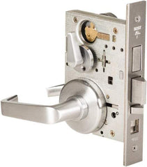 Stanley - Grade 1 All Purpose Lever Lockset - 2-3/4" Back Set, Best SFIC Cylinder, Brass Alloy, Satin Chrome Finish - Apex Tool & Supply