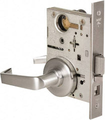 Stanley - Grade 1 Classroom Lever Lockset - 2-3/4" Back Set, Best SFIC Cylinder, Brass Alloy, Satin Chrome Finish - Apex Tool & Supply