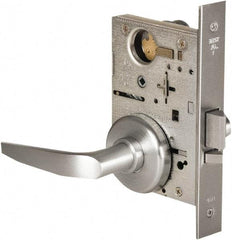 Stanley - Grade 1 Storeroom Lever Lockset - 2-3/4" Back Set, Best SFIC Cylinder, Brass Alloy, Satin Chrome Finish - Apex Tool & Supply