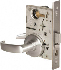 Stanley - Grade 1 Storeroom Lever Lockset - 2-3/4" Back Set, Best SFIC Cylinder, Brass Alloy, Satin Chrome Finish - Apex Tool & Supply