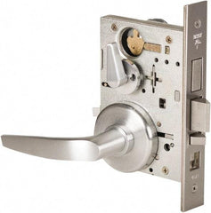 Stanley - Grade 1 Office Lever Lockset - 2-3/4" Back Set, Best SFIC Cylinder, Brass Alloy, Satin Chrome Finish - Apex Tool & Supply