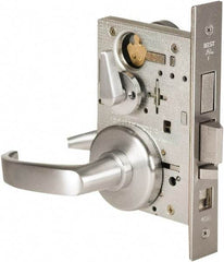 Stanley - Grade 1 Office Lever Lockset - 2-3/4" Back Set, Best SFIC Cylinder, Brass Alloy, Satin Chrome Finish - Apex Tool & Supply