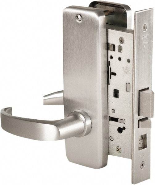 Stanley - Grade 1 Office Lever Lockset - 2-3/4" Back Set, Best SFIC Cylinder, Brass Alloy, Satin Chrome Finish - Apex Tool & Supply