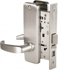 Stanley - Grade 1 Office Lever Lockset - 2-3/4" Back Set, Best SFIC Cylinder, Brass Alloy, Satin Chrome Finish - Apex Tool & Supply