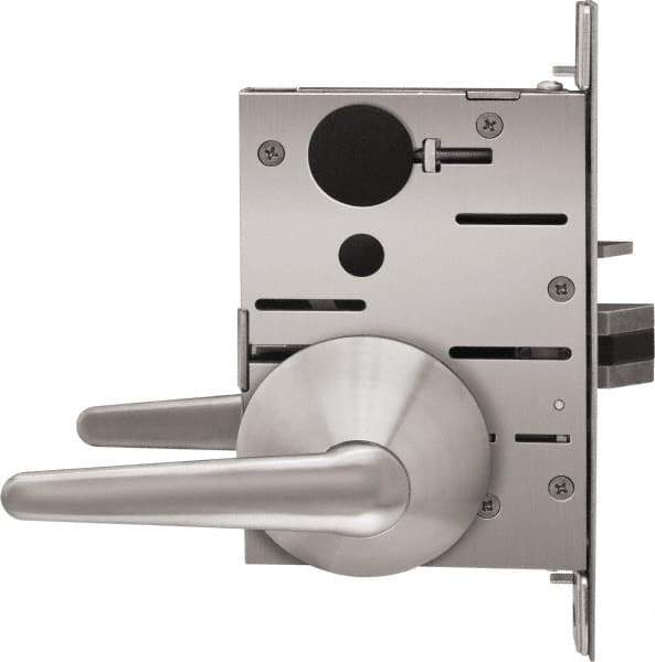 Stanley - Grade 1 Storeroom Lever Lockset - 2-3/4" Back Set, Best SFIC Cylinder, Brass Alloy, Satin Stainless Steel Finish - Apex Tool & Supply