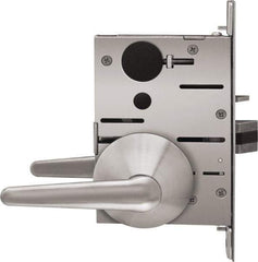 Stanley - Grade 1 Storeroom Lever Lockset - 2-3/4" Back Set, Best SFIC Cylinder, Brass Alloy, Satin Stainless Steel Finish - Apex Tool & Supply