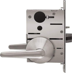 Stanley - Grade 1 Storeroom Lever Lockset - 2-3/4" Back Set, Best SFIC Cylinder, Brass Alloy, Satin Stainless Steel Finish - Apex Tool & Supply