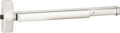 Precision - 36" OAL Right Hand Reverse Unrated Flatbar - 32 to 36" Door Width, Satin Stainless Steel Finish, Grade 1, 2100 Series - Apex Tool & Supply
