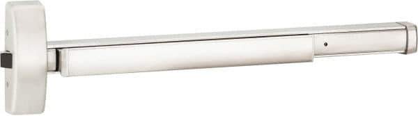 Precision - 36" OAL Right Hand Reverse Unrated Flatbar - 32 to 36" Door Width, Satin Stainless Steel Finish, Grade 1, 2100 Series - Apex Tool & Supply