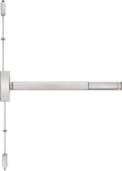Precision - 36" OAL Right Hand Reverse Fire Rated Flatbar - 32 to 36" Door Width, Satin Stainless Steel Finish, Grade 1, Apex Series - Apex Tool & Supply