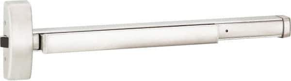 Precision - 36" OAL Right Hand Reverse Fire Rated Flatbar - 32 to 36" Door Width, Satin Stainless Steel Finish, Grade 1, Apex Series - Apex Tool & Supply