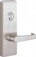 Precision - 10" OAL Reversible Unrated Flatbar - 32 to 36" Door Width, Satin Stainless Steel Finish, Grade 1, 2100 Series - Apex Tool & Supply