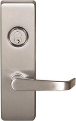 Precision - 10" OAL Reversible Unrated Flatbar - 32 to 36" Door Width, Satin Stainless Steel Finish, Grade 1, 2100 Series - Apex Tool & Supply