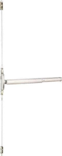 Precision - 36" OAL Reversible Unrated Flatbar - 32 to 36" Door Width, Satin Stainless Steel Finish, Grade 1, 2100 Series - Apex Tool & Supply