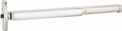 Precision - 36" OAL Reversible Unrated Flatbar - 32 to 36" Door Width, Satin Stainless Steel Finish, Grade 1, 2100 Series - Apex Tool & Supply