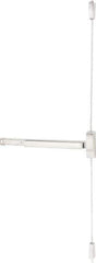 Precision - 36" OAL Reversible Unrated Flatbar - 32 to 36" Door Width, Satin Stainless Steel Finish, Grade 1, 2100 Series - Apex Tool & Supply