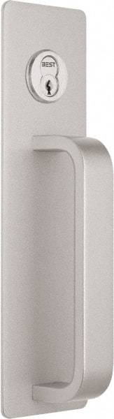 Precision - 10" OAL Reversible Unrated Flatbar - 32 to 36" Door Width, Painted Aluminum Finish, Grade 1, Reliant Series - Apex Tool & Supply