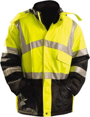 OccuNomix - Size M Cold Weather Parka - High Visbility Yellow, Polyester, Zipper Closure - Apex Tool & Supply