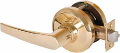 Stanley - Grade 1 Communicating Lever Lockset - 2-3/4" Back Set, Key In Lever Cylinder, Brass Alloy, Bright Brass Finish - Apex Tool & Supply