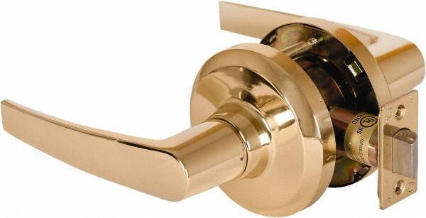 Stanley - Grade 1 Passage Lever Lockset - 2-3/4" Back Set, Keyless Cylinder, Brass Alloy, Bright Brass Finish - Apex Tool & Supply