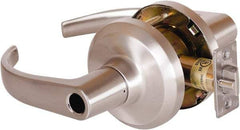 Stanley - Grade 1 Entrance Lever Lockset - 2-3/4" Back Set, Key In Lever Cylinder, Brass Alloy, Satin Nickel Finish - Apex Tool & Supply