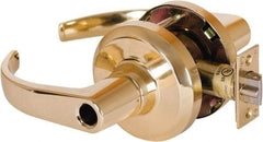 Stanley - Grade 1 Entrance Lever Lockset - 2-3/4" Back Set, Key In Lever Cylinder, Brass Alloy, Bright Brass Finish - Apex Tool & Supply