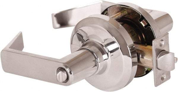 Stanley - Grade 1 Entrance Lever Lockset - 2-3/4" Back Set, Key In Lever Cylinder, Brass Alloy, Bright Chrome Finish - Apex Tool & Supply
