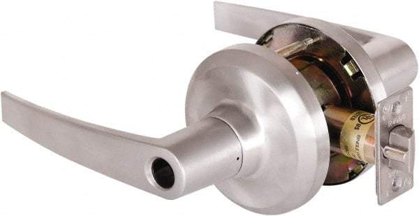 Stanley - Grade 1 Entrance Lever Lockset - 2-3/4" Back Set, Key In Lever Cylinder, Brass Alloy, Satin Chrome Finish - Apex Tool & Supply