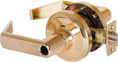 Stanley - Grade 1 Entrance Lever Lockset - 2-3/4" Back Set, Key In Lever Cylinder, Brass Alloy, Bright Brass Finish - Apex Tool & Supply