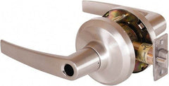 Stanley - Grade 1 Entrance Lever Lockset - 2-3/4" Back Set, Key In Lever Cylinder, Brass Alloy, Satin Nickel Finish - Apex Tool & Supply