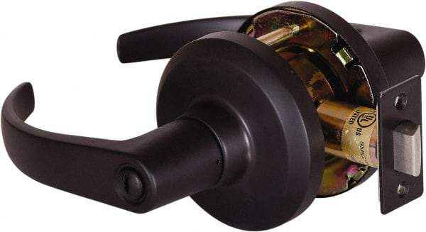Stanley - Grade 1 Privacy Lever Lockset - 2-3/4" Back Set, Keyless Cylinder, Brass Alloy, Oil Rubbed Bronze Finish - Apex Tool & Supply