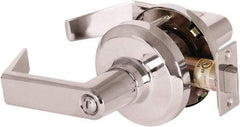 Stanley - Grade 1 Privacy Lever Lockset - 2-3/4" Back Set, Keyless Cylinder, Brass Alloy, Bright Chrome Finish - Apex Tool & Supply