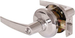 Stanley - Grade 1 Privacy Lever Lockset - 2-3/4" Back Set, Keyless Cylinder, Brass Alloy, Bright Chrome Finish - Apex Tool & Supply