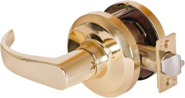 Stanley - Grade 1 Communicating Lever Lockset - 2-3/4" Back Set, Key In Lever Cylinder, Brass Alloy, Bright Brass Finish - Apex Tool & Supply