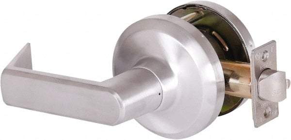 Stanley - Grade 1 Communicating Lever Lockset - 2-3/4" Back Set, Key In Lever Cylinder, Brass Alloy, Satin Chrome Finish - Apex Tool & Supply