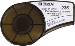 Brady - 0.235" Wide, White Heat Shrinkable Polyolefin Heat Shrink Tubing - For BMP21 Plus Portable Label Printer - Apex Tool & Supply