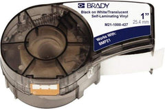 Brady - 1" Wide, Translucent & White Vinyl Labels - For BMP21 Plus Portable Label Printer, IDPAL Handheld Label Maker - Apex Tool & Supply