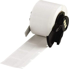 Brady - 3/4" Wide x 1" Long, Clear/White Vinyl Cable Tag - For BMP61 Labeling System, BMP71 Label Printer, TLS 2200 Thermal Labeling System, TLS-pc Link Thermal Labeling System - Apex Tool & Supply