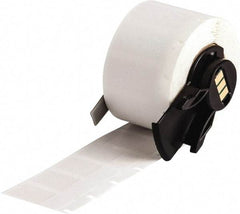 Brady - 1/2" Wide x 1" Long, Clear/White Vinyl Cable Tag - For BMP61 Labeling System, BMP71 Label Printer, TLS 2200 Thermal Labeling System, TLS-pc Link Thermal Labeling System - Apex Tool & Supply