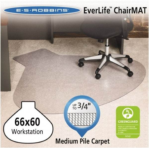 ES Robbins - 60" Long x 66" Wide, Chair Mat - Workstation, Straight Edge Style - Apex Tool & Supply