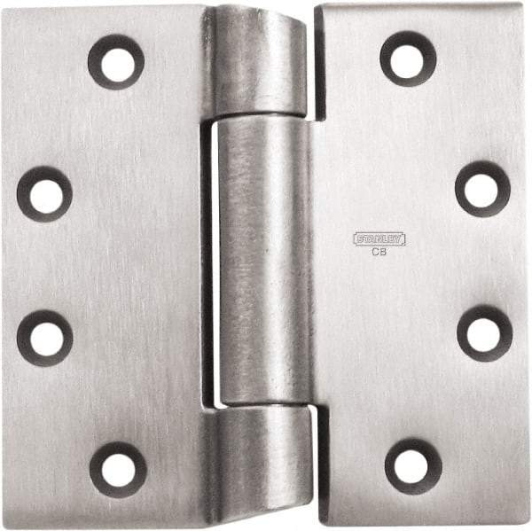 Stanley - 4-1/2" Long x 4-1/2" Wide 304 Stainless Steel Full Mortise Hinge - Prime Coat Gray Finish, 3 Knuckles, 8 Holes - Apex Tool & Supply