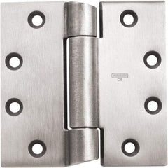 Stanley - 4-1/2" Long x 4-1/2" Wide 304 Stainless Steel Full Mortise Hinge - Prime Coat Gray Finish, 3 Knuckles, 8 Holes - Apex Tool & Supply