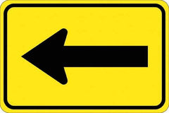 NMC - "Left Arrow", 30" Wide x 30" High, Aluminum Traffic Control Signs - 0.08" Thick, Black on Yellow, High Intensity Reflectivity, Diamond, Post Mount - Apex Tool & Supply