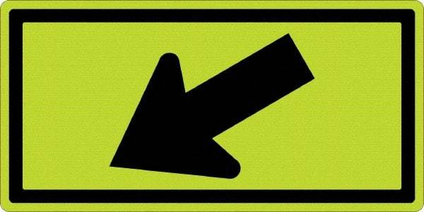 NMC - "Left Arrow", 24" Wide x 12" High, Aluminum Traffic Control Signs - 0.08" Thick, Black on Yellow, Diamond Grade Reflectivity, Rectangle, Post Mount - Apex Tool & Supply