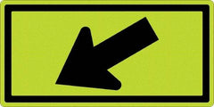 NMC - "Left Arrow", 24" Wide x 12" High, Aluminum Traffic Control Signs - 0.08" Thick, Black on Yellow, Diamond Grade Reflectivity, Rectangle, Post Mount - Apex Tool & Supply