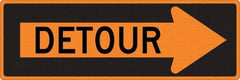 NMC - "Right Detour Inside", 30" Wide x 30" High, Aluminum Traffic Control Signs - 0.08" Thick, Black on Orange, High Intensity Reflectivity, Diamond, Post Mount - Apex Tool & Supply