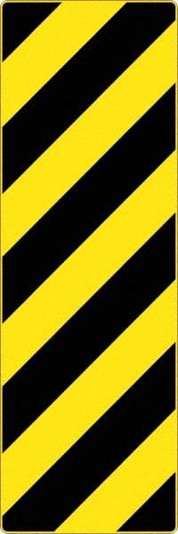 NMC - "Chevron", 12" Wide x 36" High, Aluminum Warning & Safety Reminder Signs - 0.08" Thick, Black on Yellow, High Intensity Reflectivity, Rectangle, Post Mount - Apex Tool & Supply